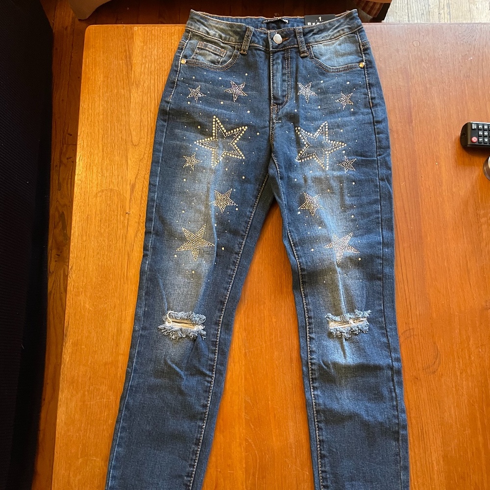 Brand New Star Embellished Skinny Jeans